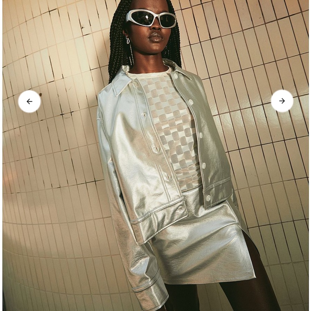 NIA VENUS JACKET - metallic silver jacket